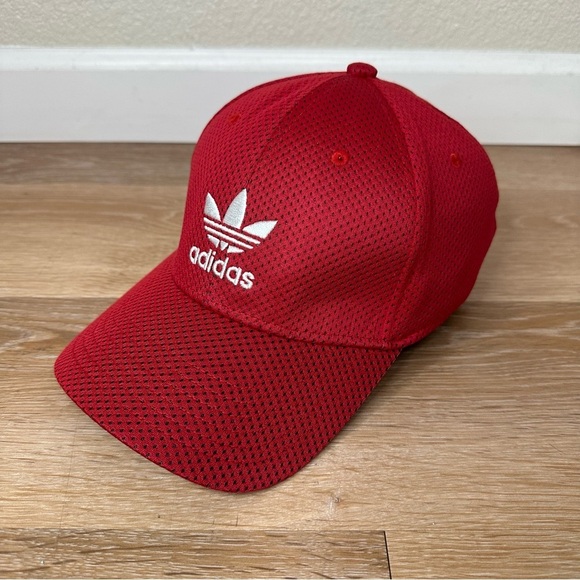 Adidas Climalite Flex Fit Red Mesh Stretchable Baseball Hat, OS - Picture 1 of 11